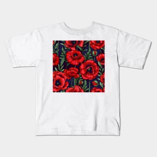 red poppies Kids T-Shirt